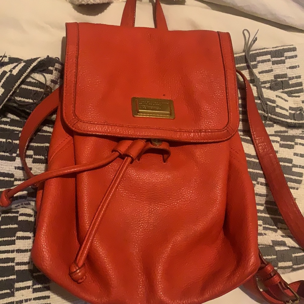 Marc by Marc Jacobs orange leather backpack